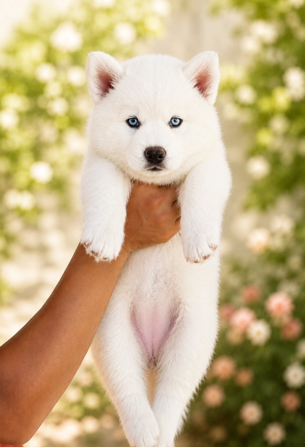 Off-White — Pure White Siberian Husky puppy, delivery to Chiang Mai